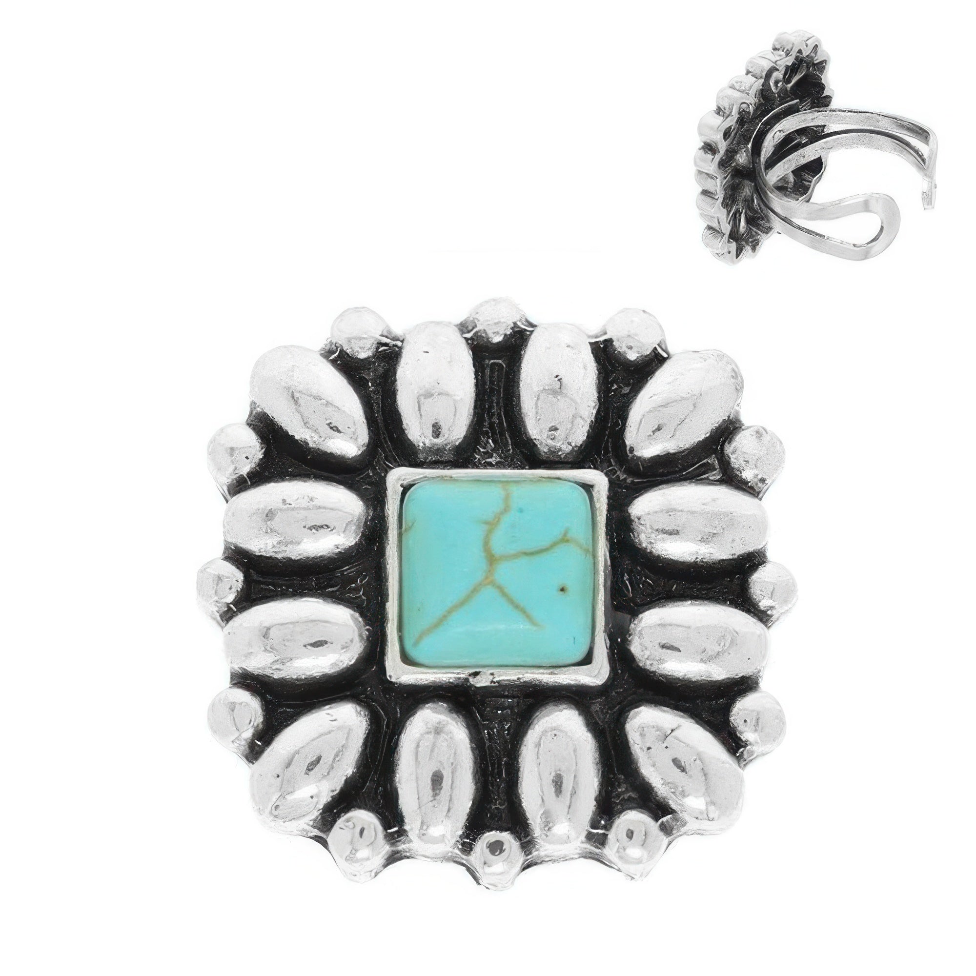 Western Floral Square Stretch Ring Secondary image