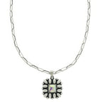 Western Floral Square Pendant Necklace | Mixtshop LLC
