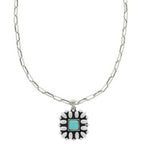 Western Floral Square Pendant Necklace | Mixtshop LLC