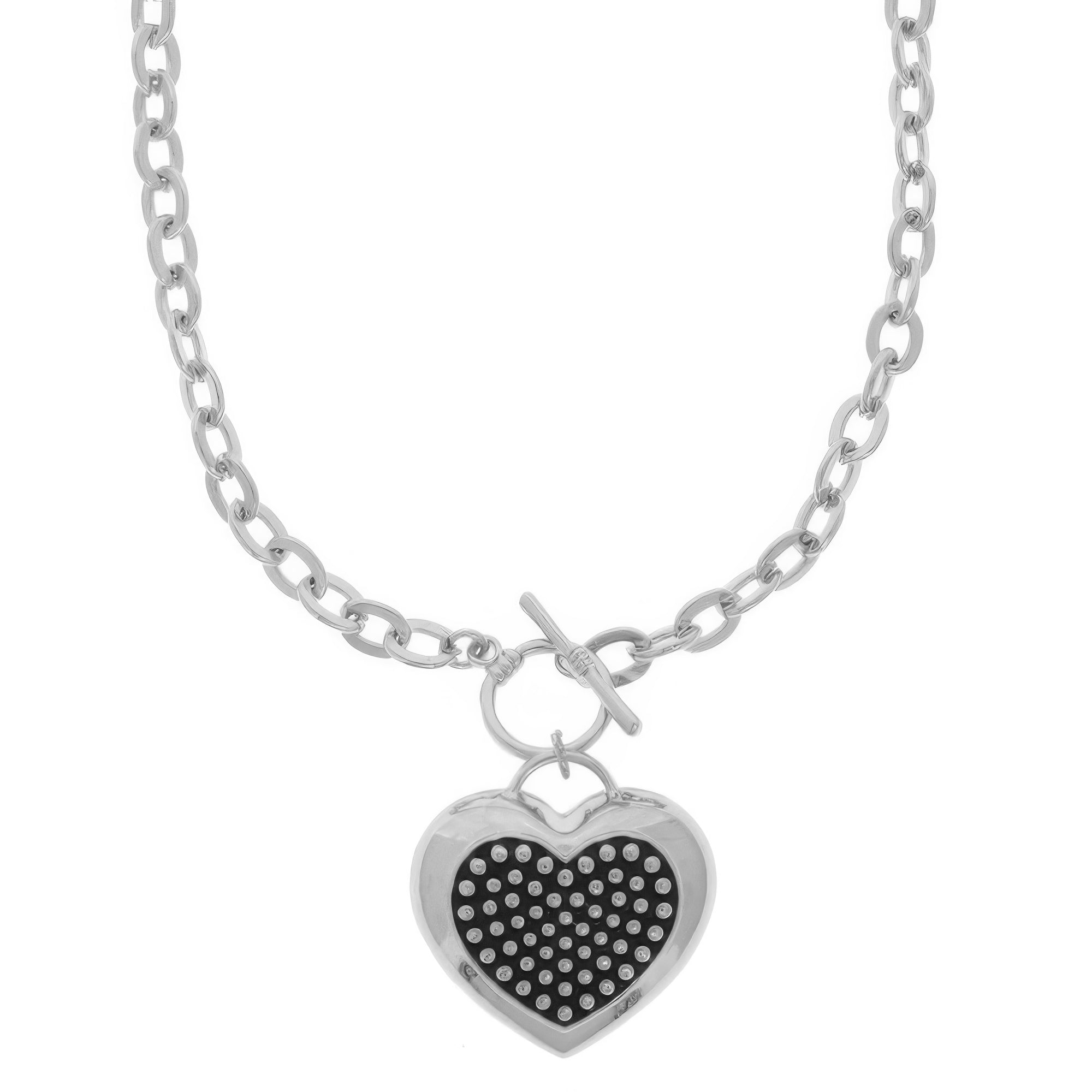 Western Bubble Pave Heart Pendant Necklace Secondary image