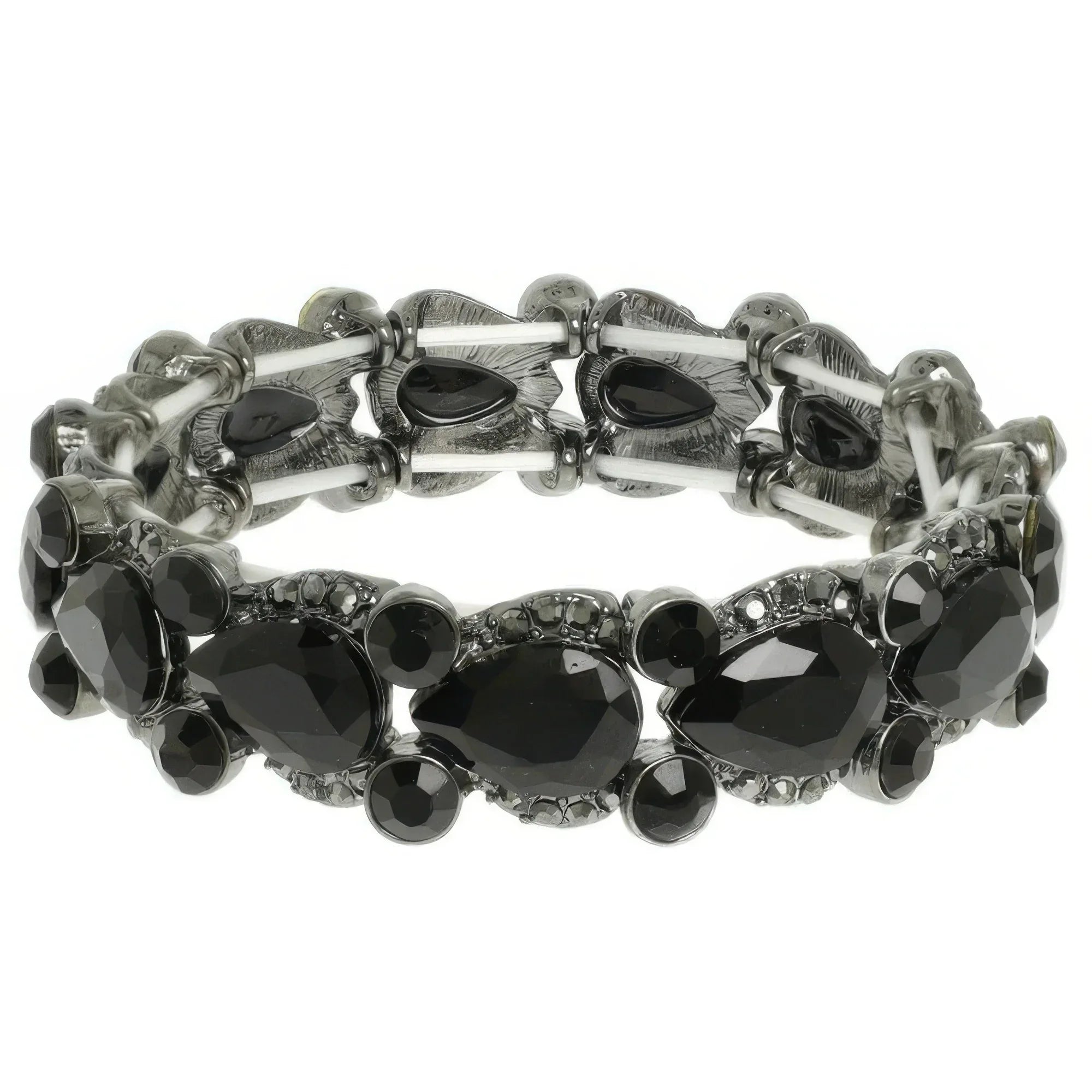 Round And Pear Cut Crystal Embellished Bracelet | Mixtshop LLC Main image