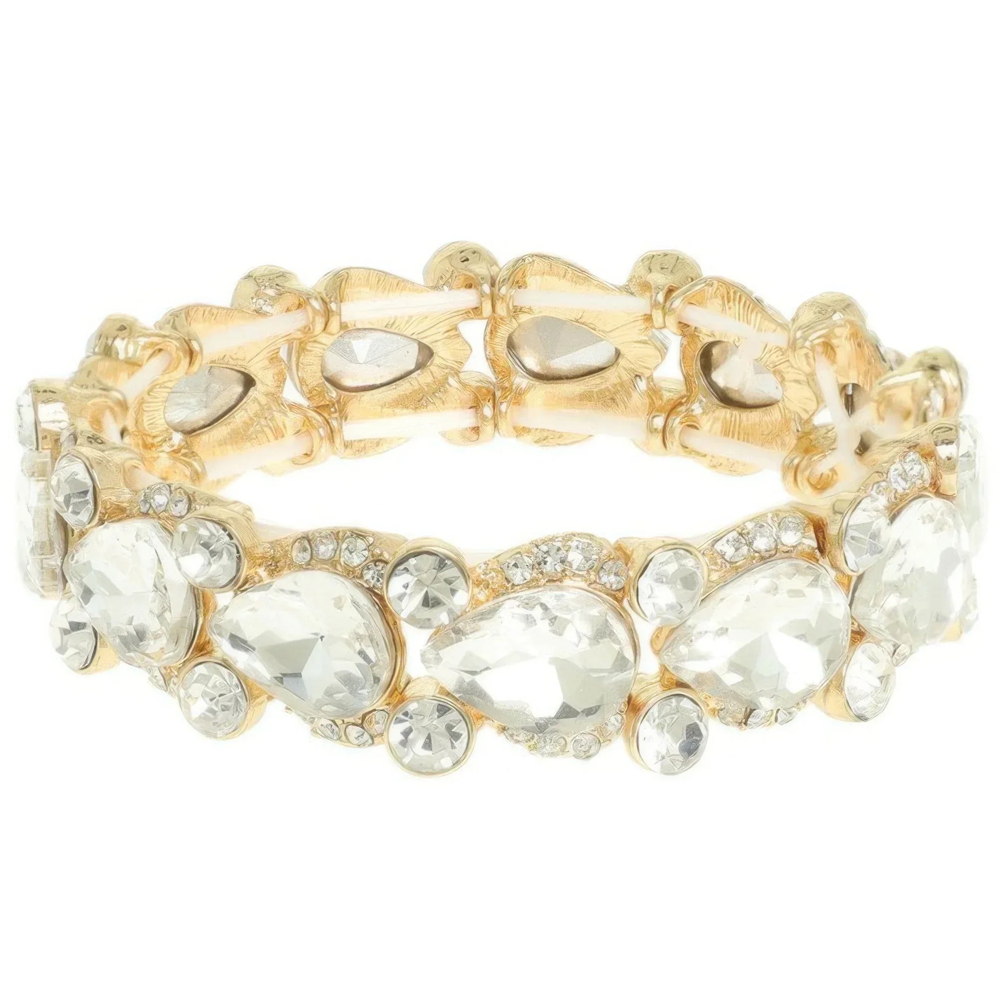Round And Pear Cut Crystal Embellished Bracelet | Mixtshop LLC