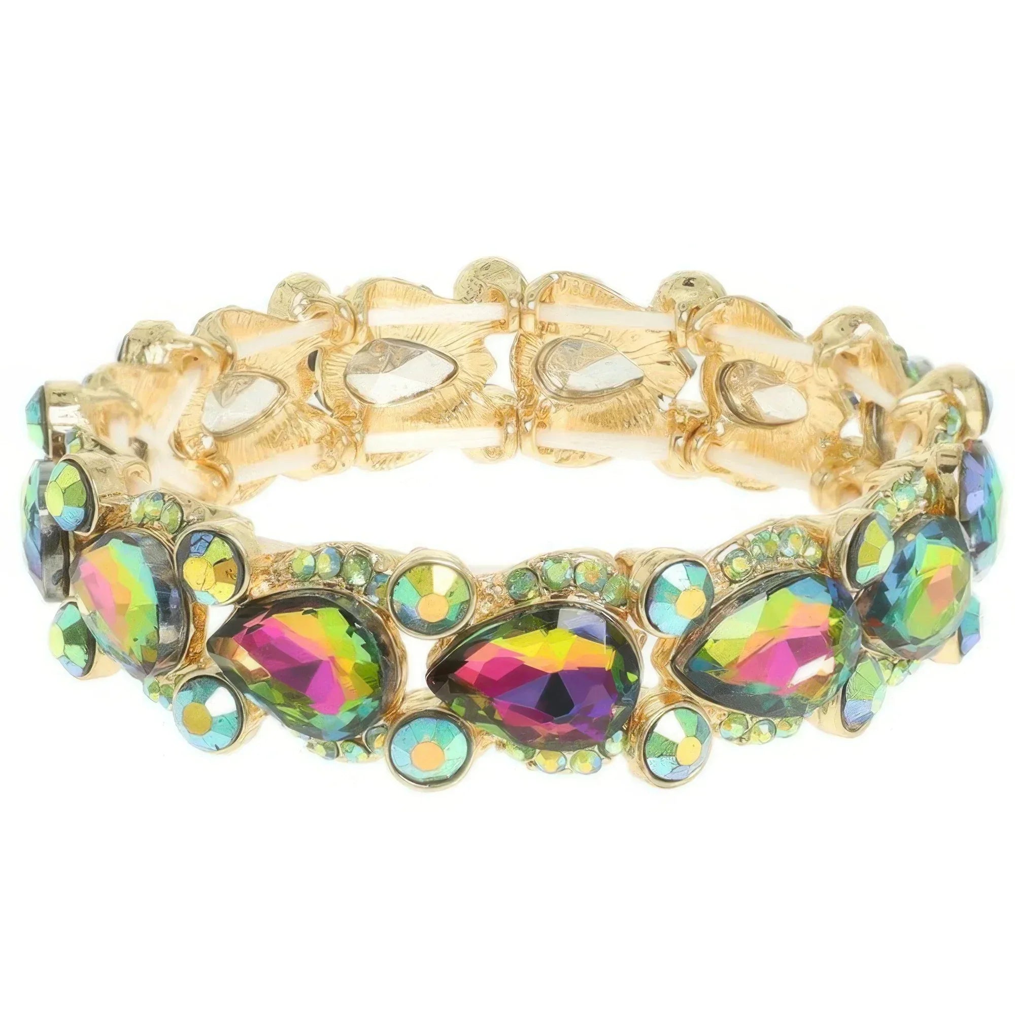 Round And Pear Cut Crystal Embellished Bracelet | Mixtshop LLC