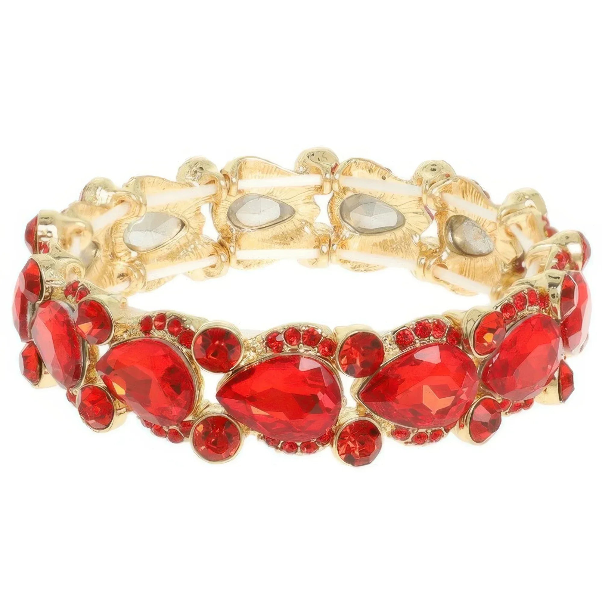 Round And Pear Cut Crystal Embellished Bracelet | Mixtshop LLC