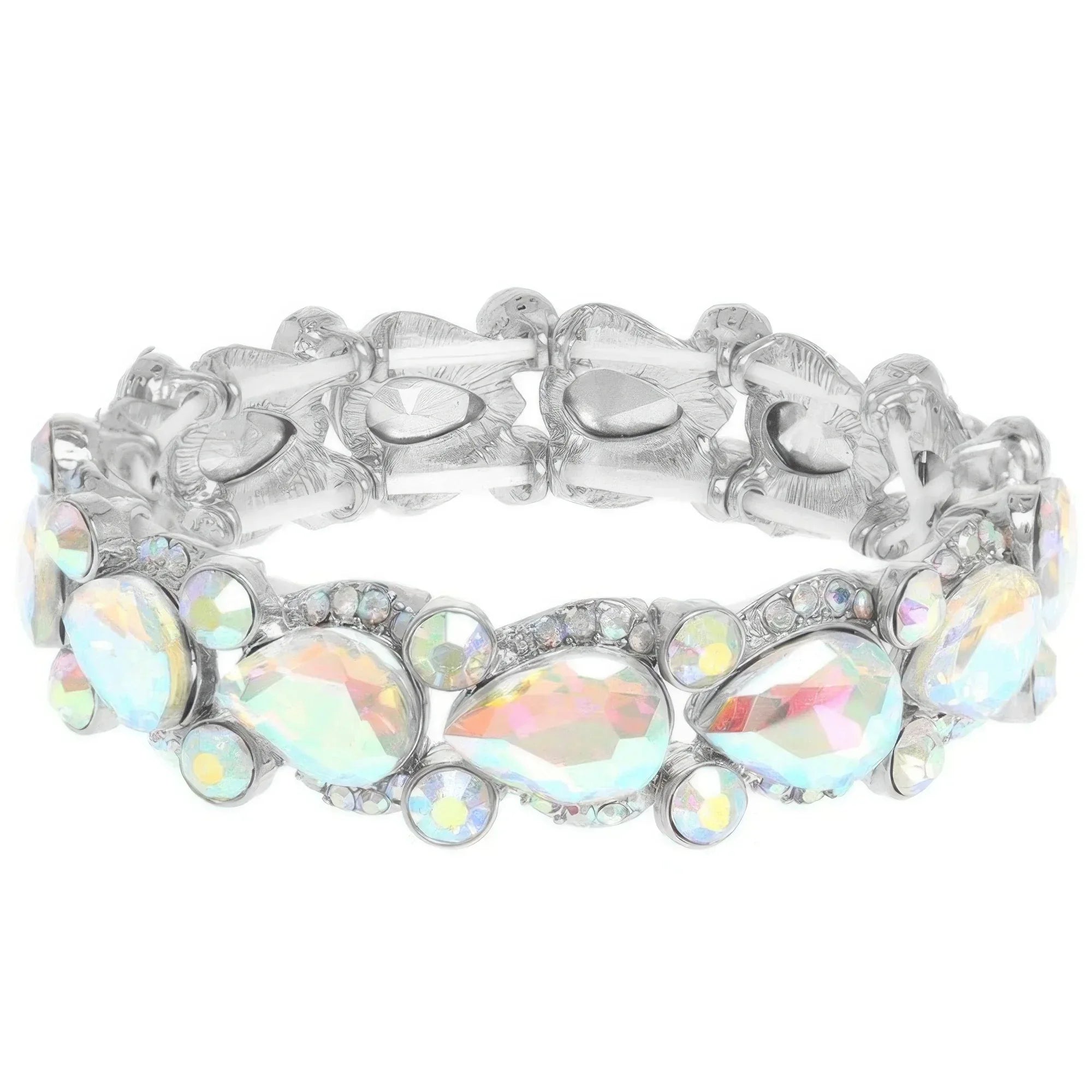 Round And Pear Cut Crystal Embellished Bracelet | Mixtshop LLC