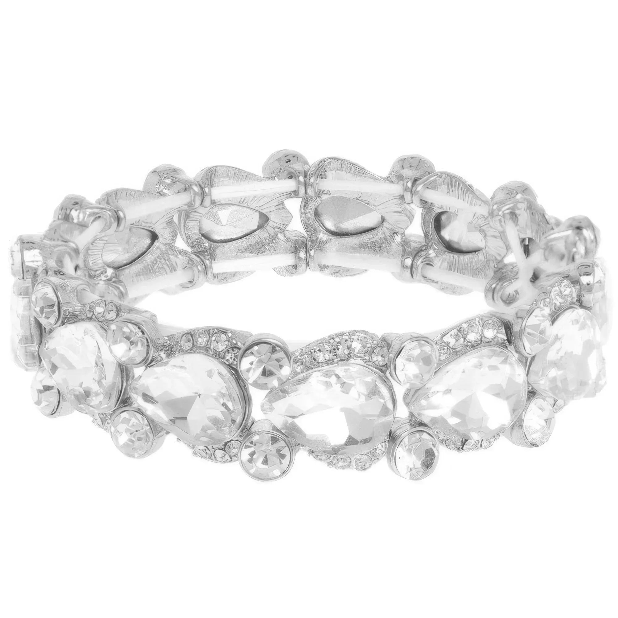Round And Pear Cut Crystal Embellished Bracelet | Mixtshop LLC