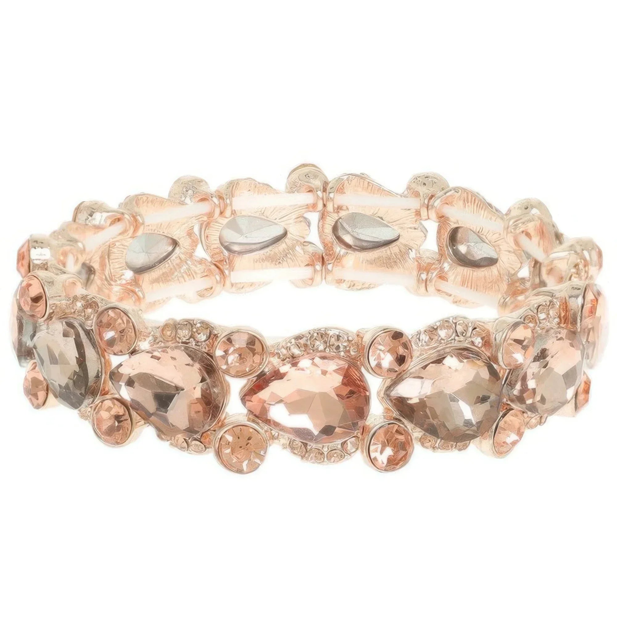 Round And Pear Cut Crystal Embellished Bracelet | Mixtshop LLC