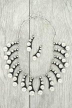 Western Bubble Beaded Fanned Necklace Set | Mixtshop LLC