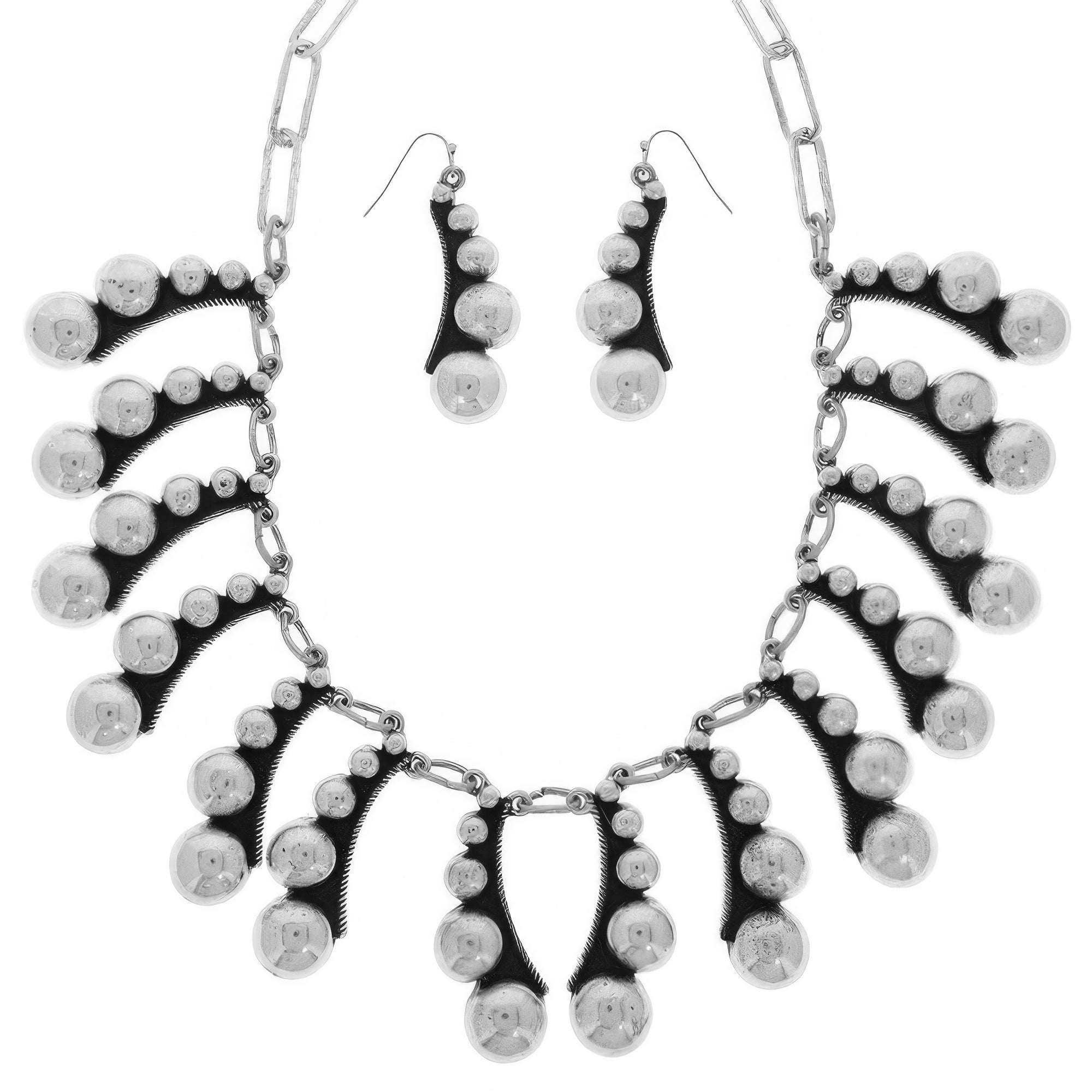 Western Bubble Beaded Fanned Necklace Set Secondary image