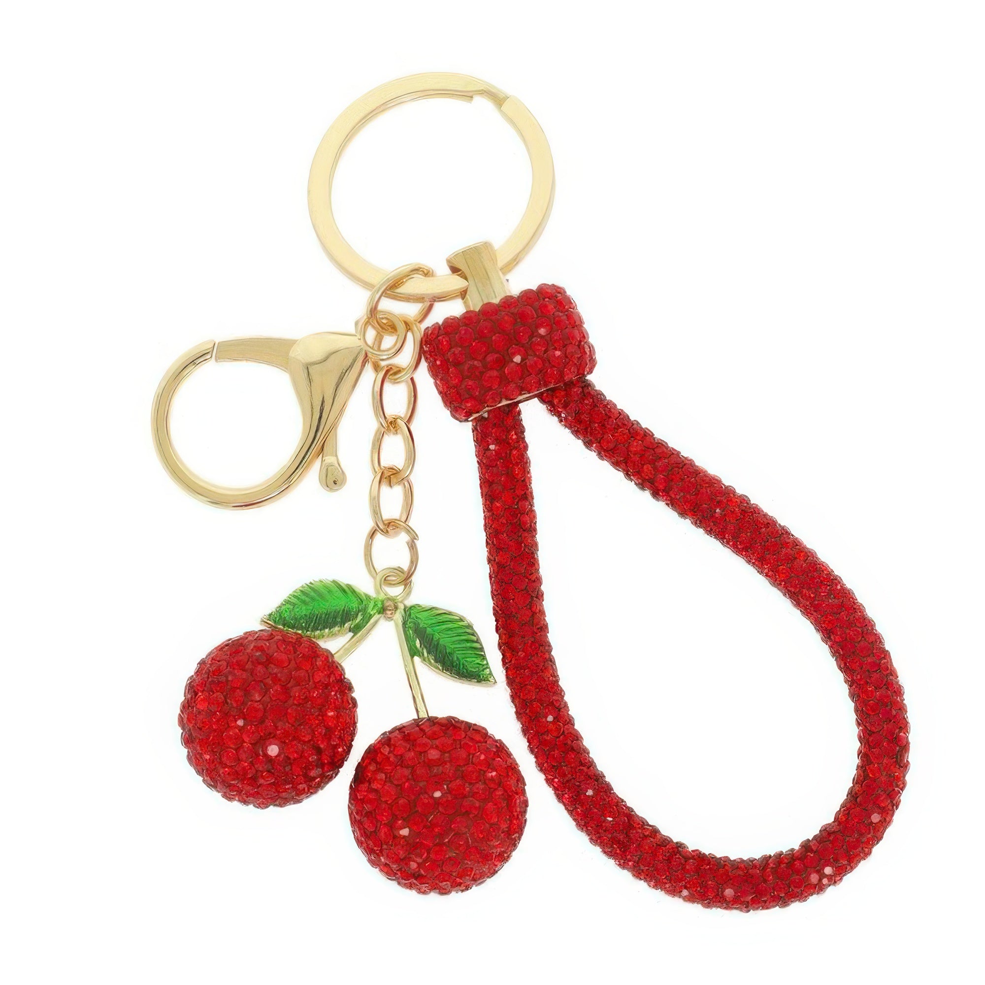 Jeweled Cherry Wristlet Keychain Secondary image