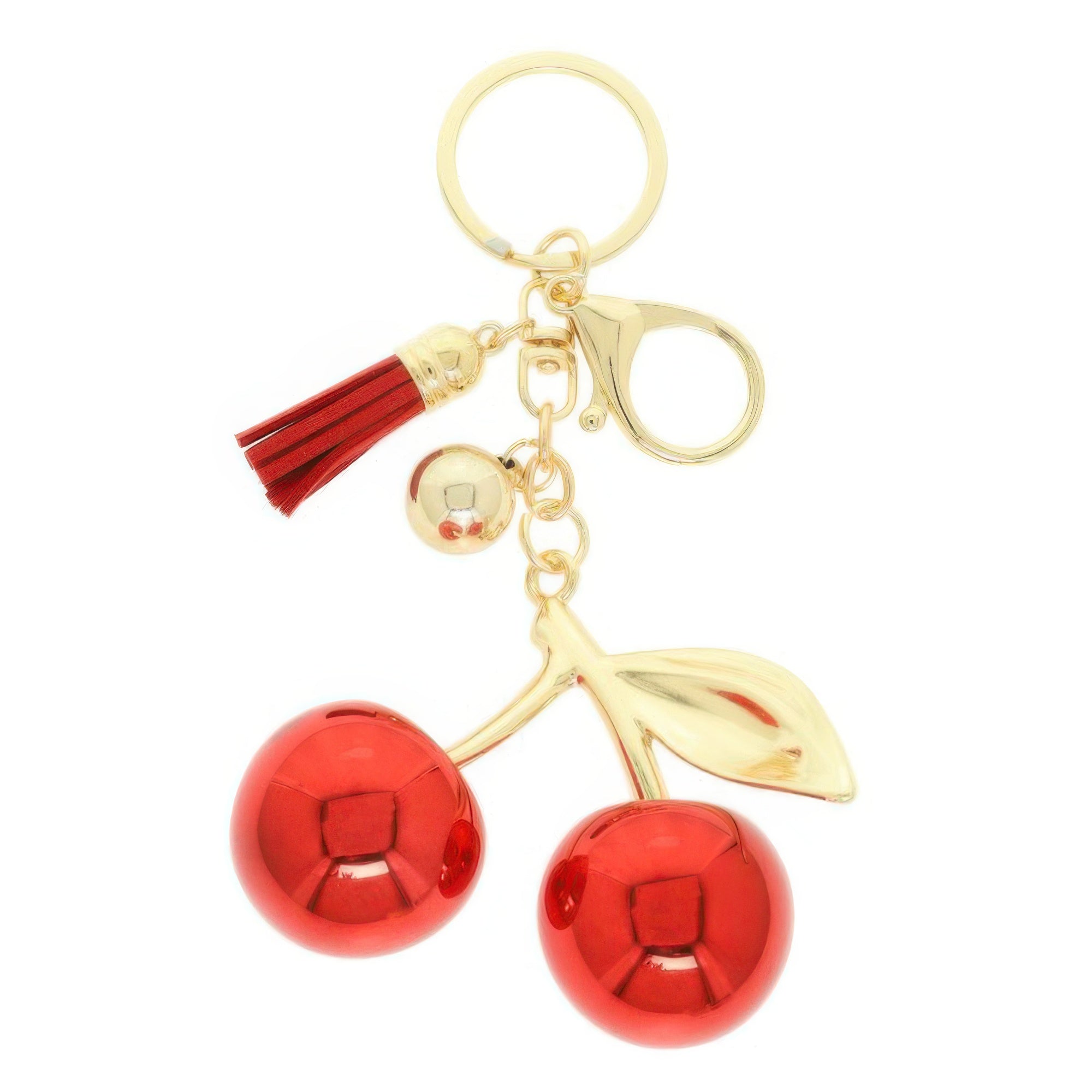 Red Glossy Resin Cherry Keychain Secondary image