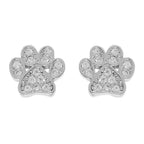 Game Day Paw Shaped Cubic Zirconia Stud Earrings | Mixtshop LLC