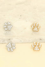 Game Day Paw Shaped Cubic Zirconia Stud Earrings | Mixtshop LLC