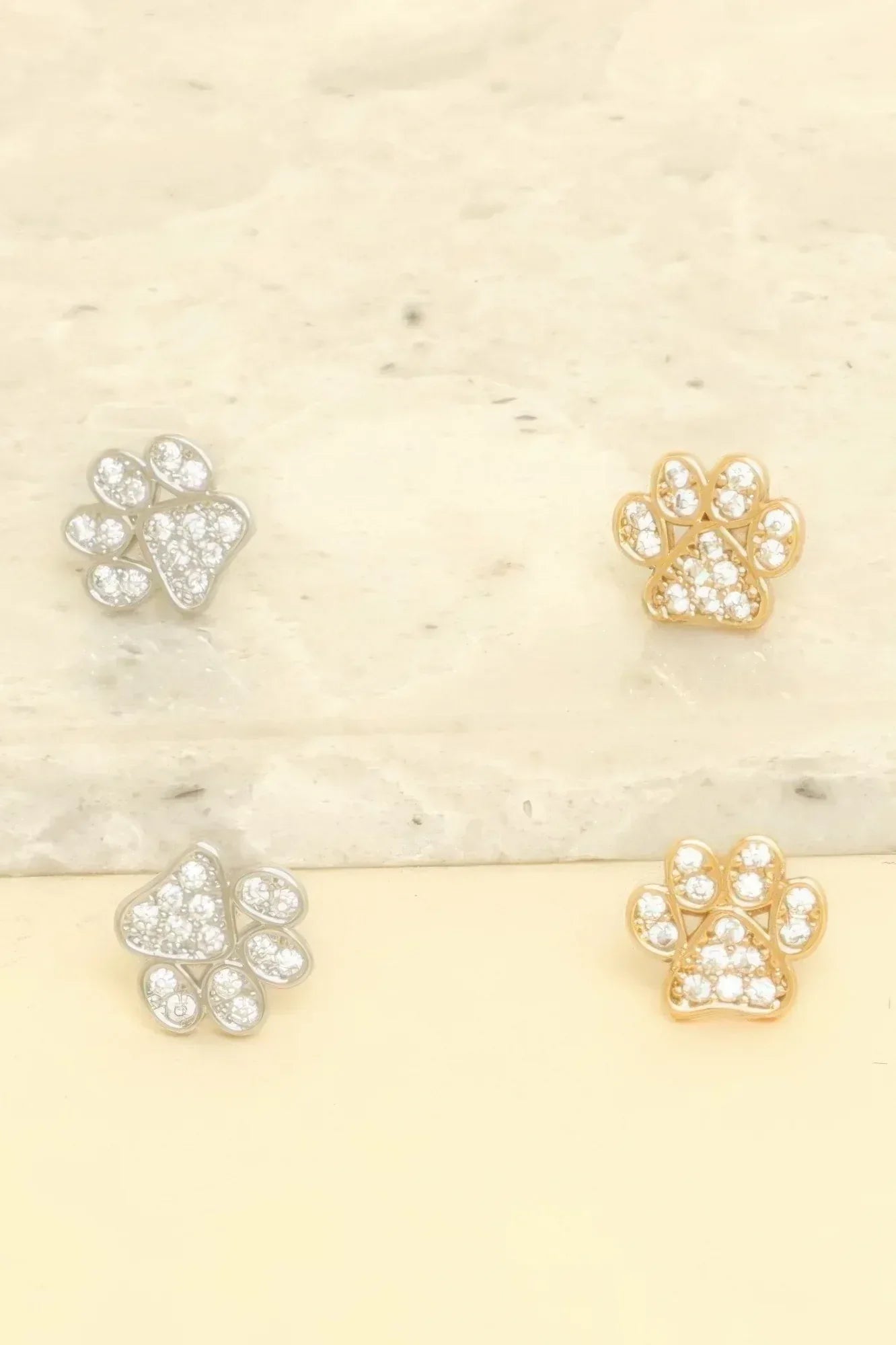Game Day Paw Shaped Cubic Zirconia Stud Earrings | Mixtshop LLC