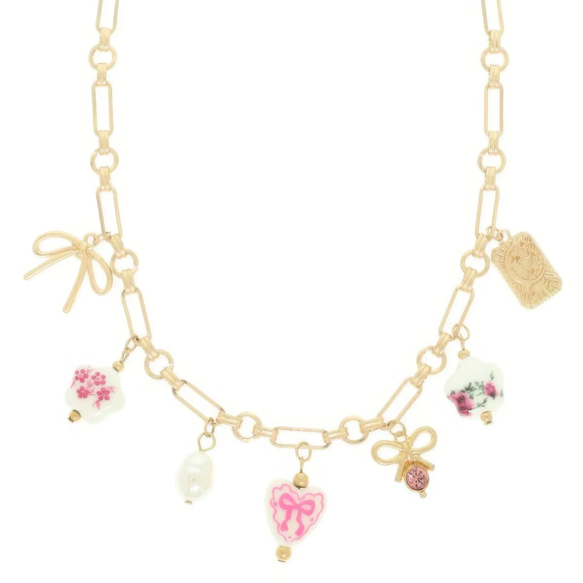 Floral Ceramic Charm Necklace Secondary image