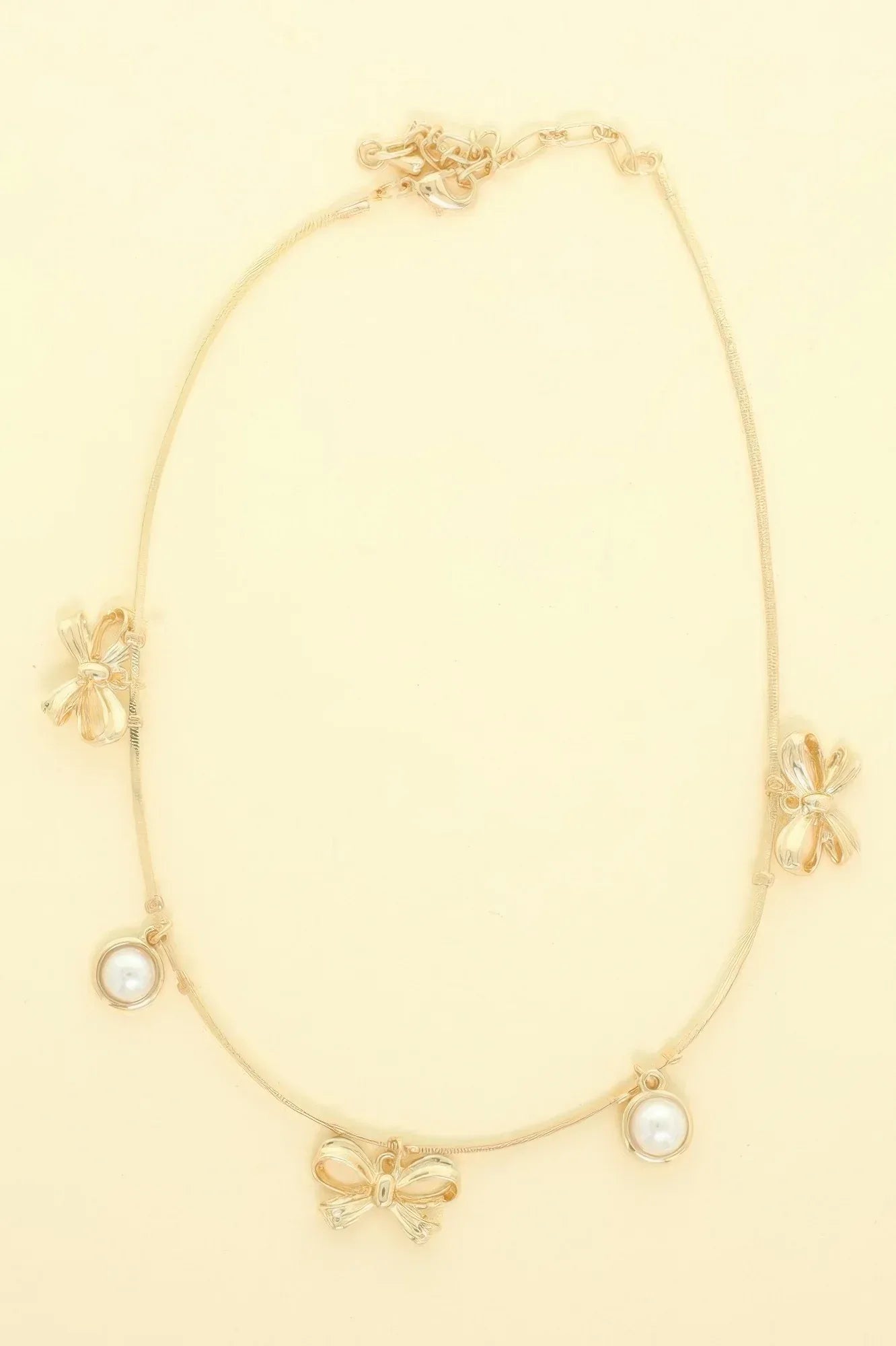 Bow Themed Pearl Charm Necklace | Mixtshop LLC