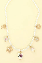 Floral Charmed Pearl Beaded Necklace | Mixtshop LLC