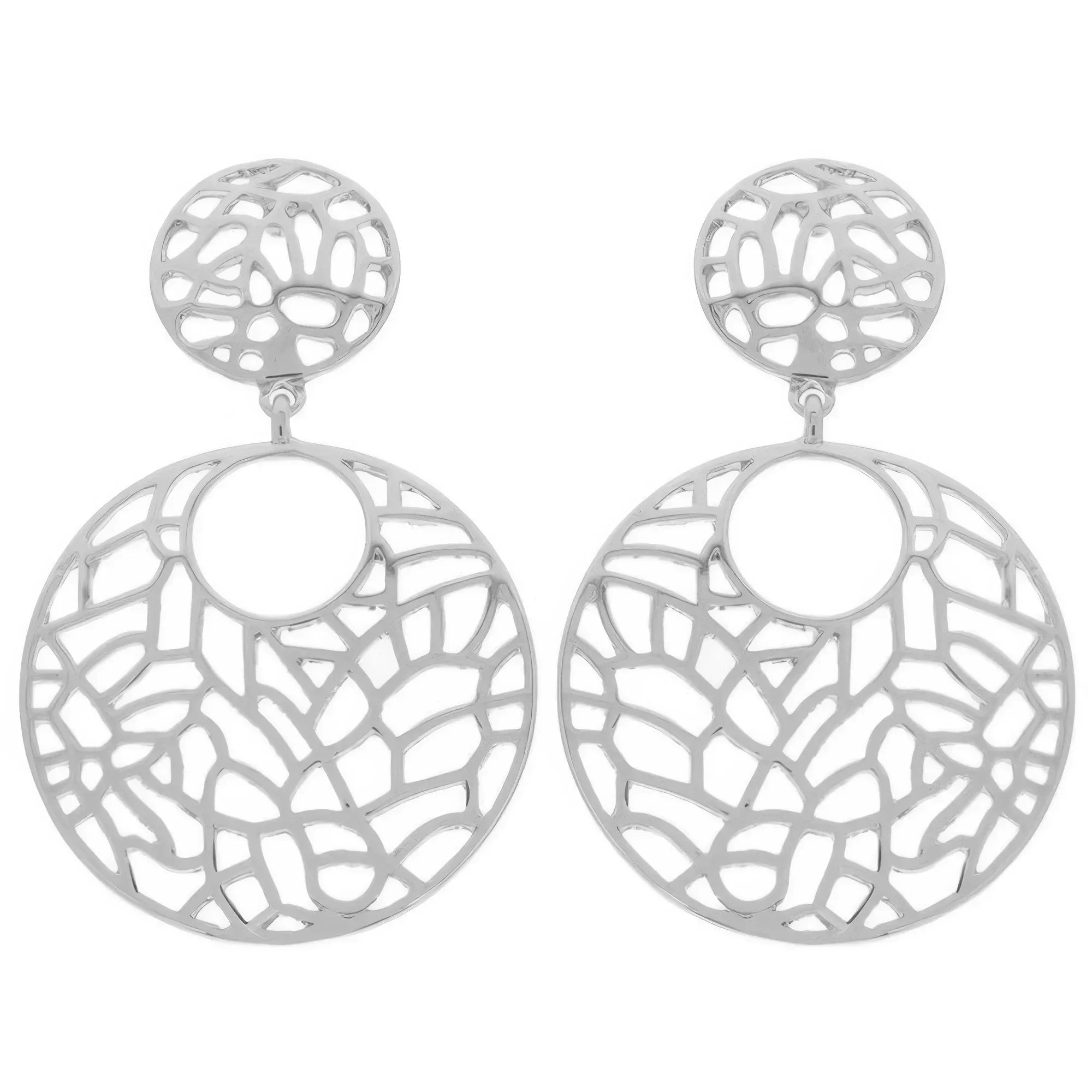 Round Disc Filigree Post Dangle Earrings | Mixtshop LLC