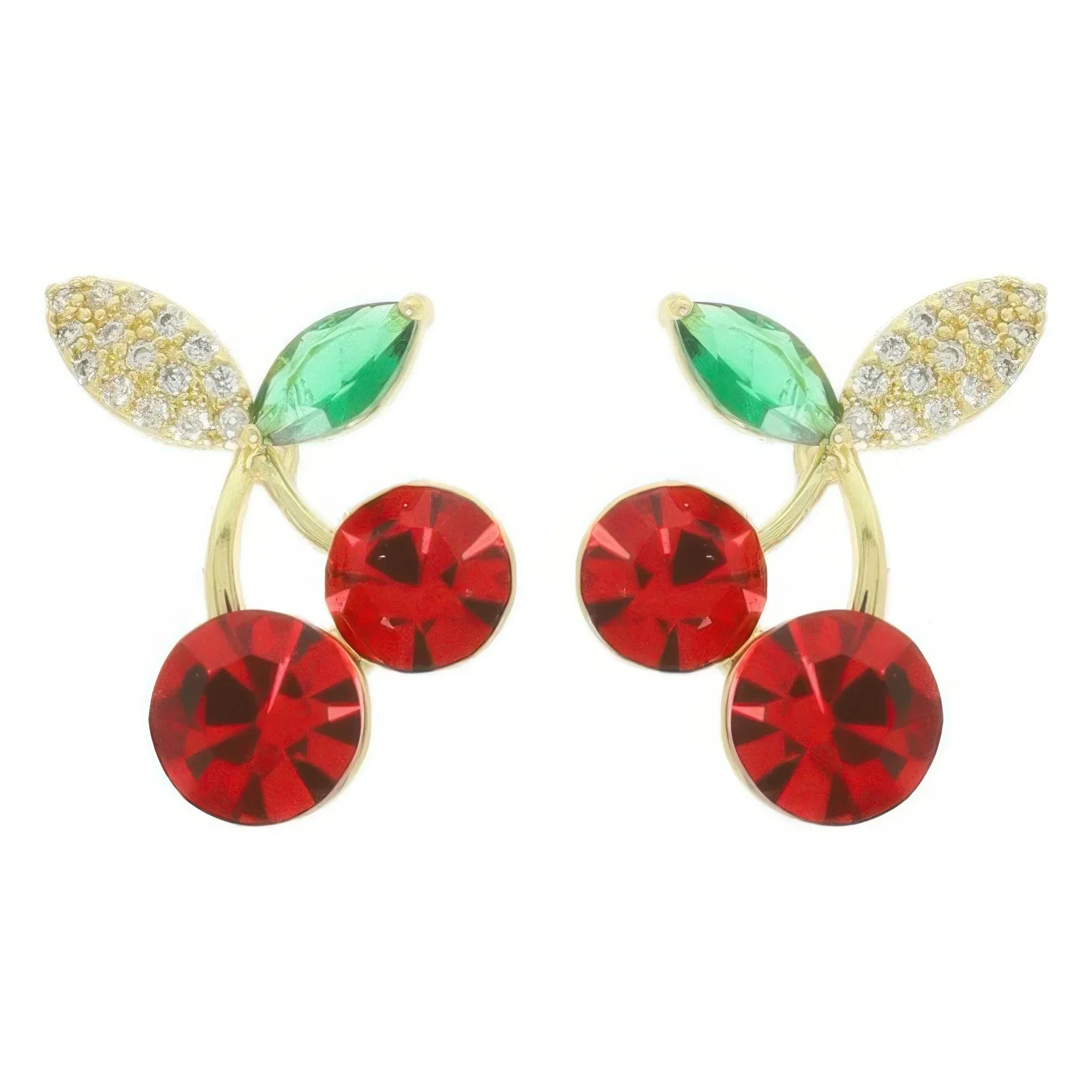 Cz Red Cherry Post Earrings Secondary image