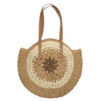 Round Straw Patterned Woven Shoulder Bag 16l | Mixtshop LLC