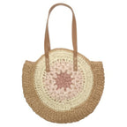 Round Straw Patterned Woven Shoulder Bag 16l | Mixtshop LLC