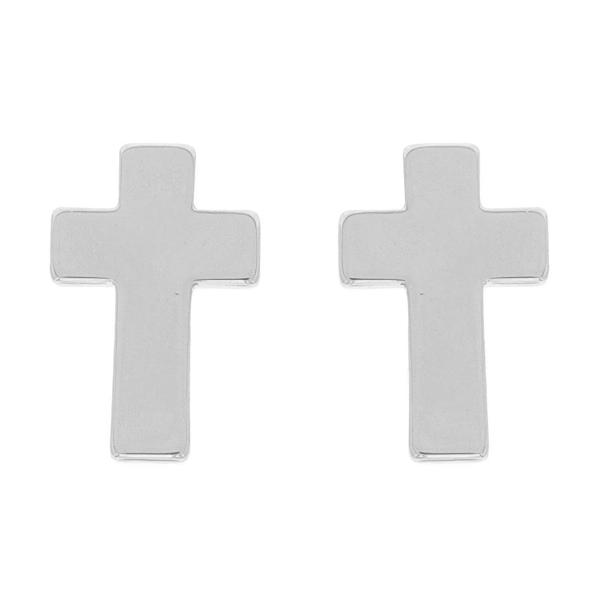 Textured Block Latin Cross Earrings Secondary image