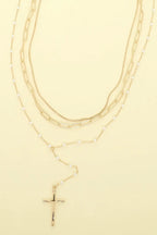 Multi-strand Cross Pendant Necklace | Mixtshop LLC