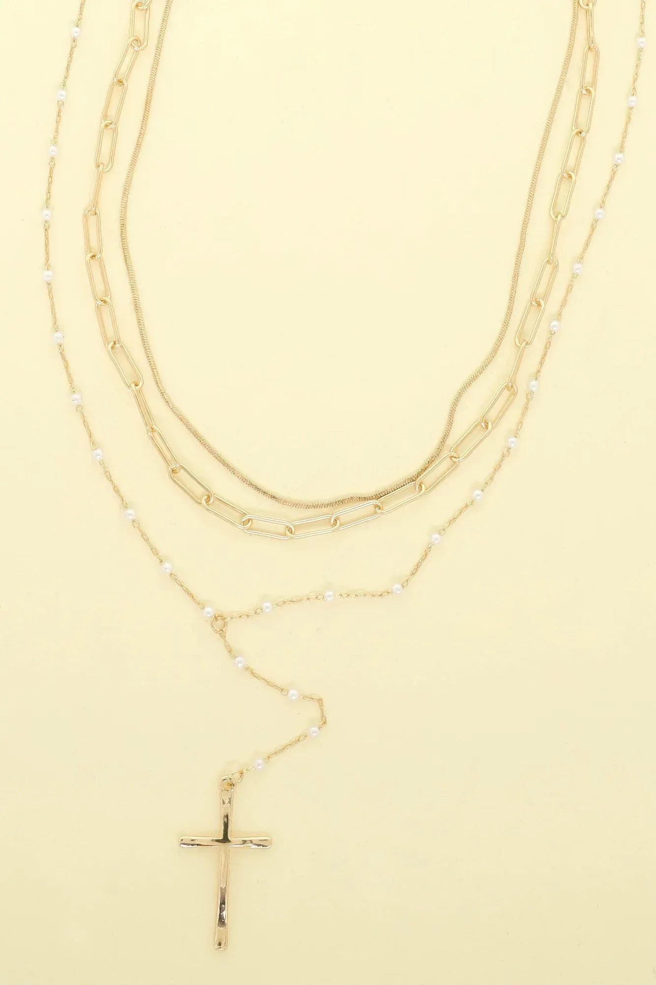 Multi-strand Cross Pendant Necklace | Mixtshop LLC