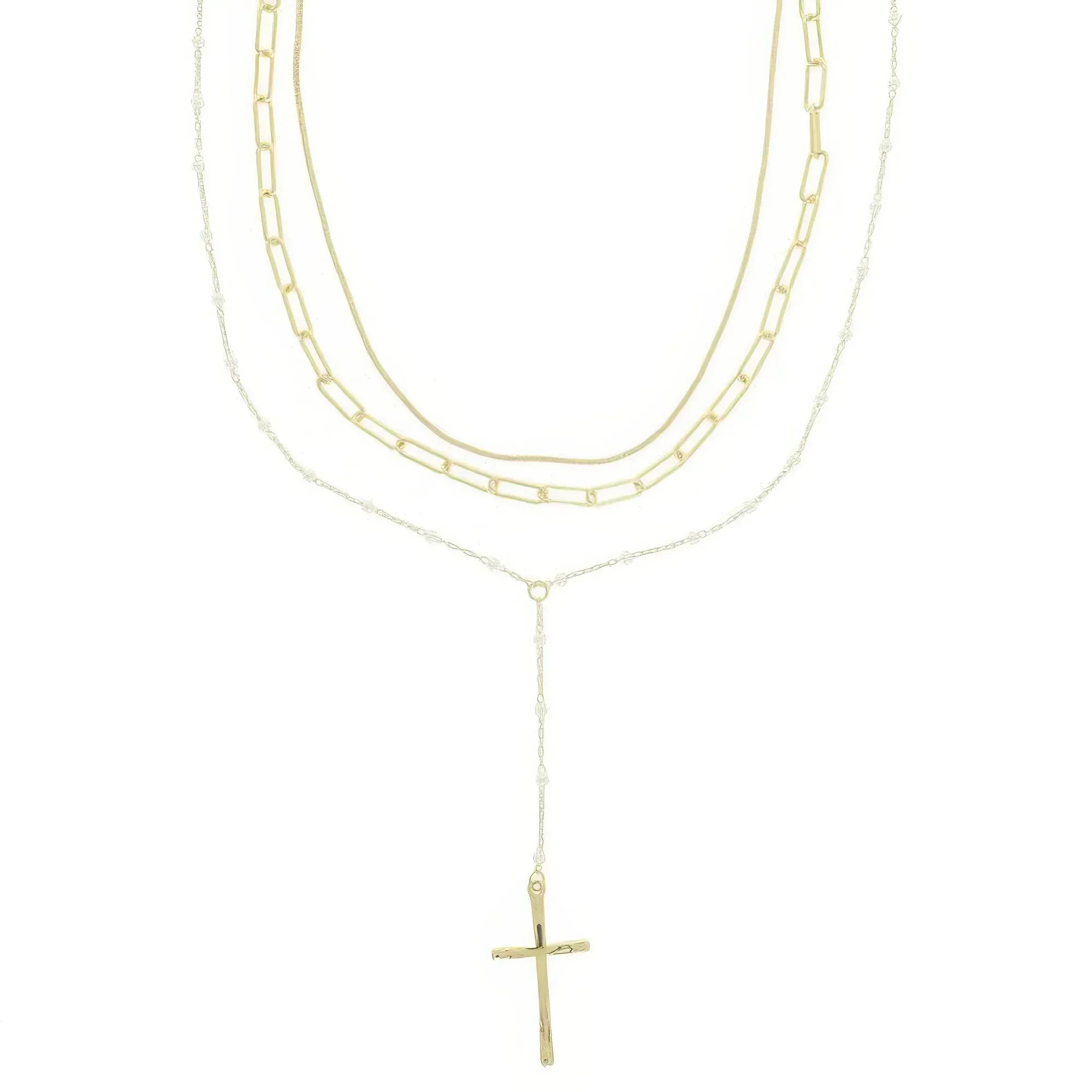 Multi-strand Cross Pendant Necklace | Mixtshop LLC