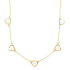 Bezel Set Pearl Heart Station Necklace | Mixtshop LLC