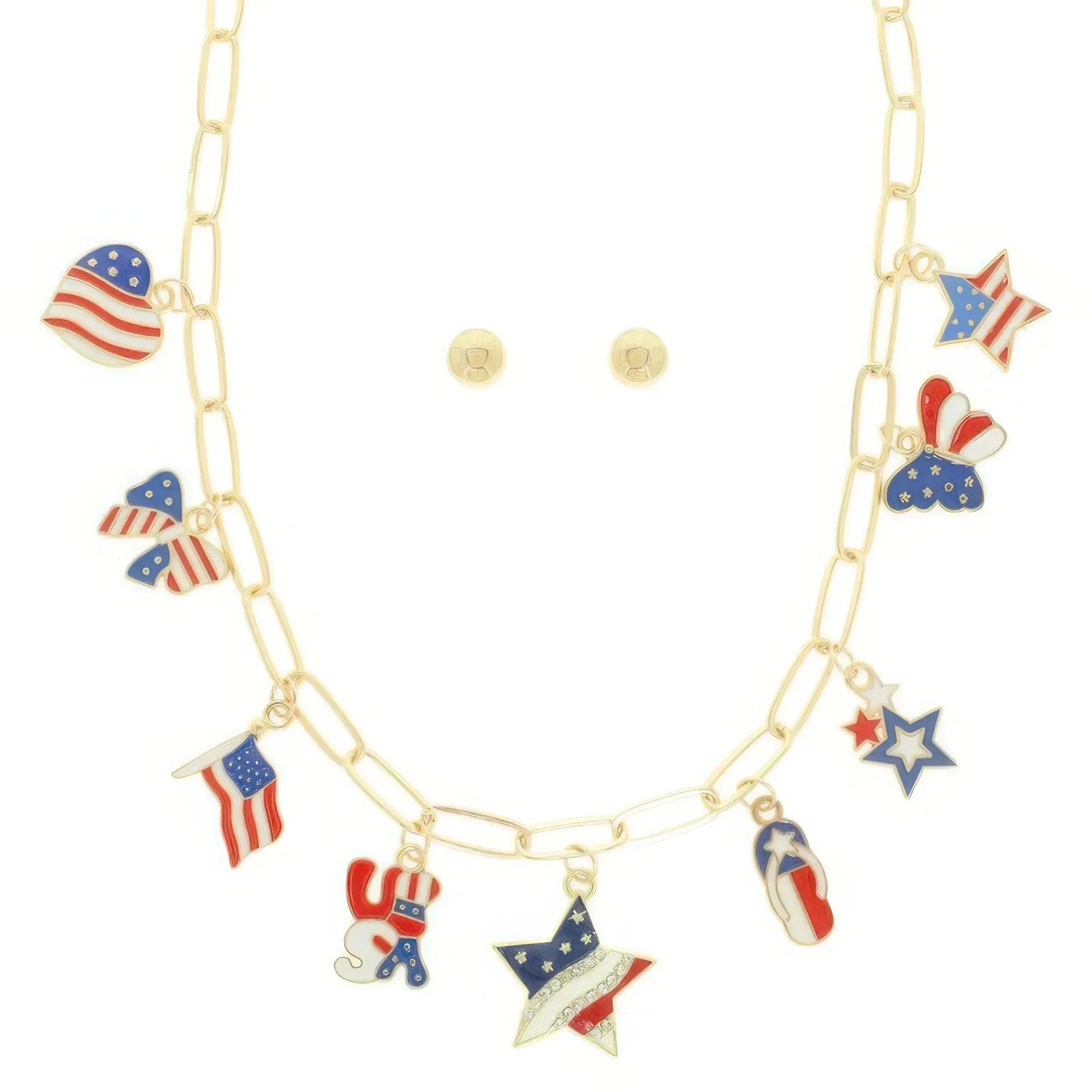 Americana Theme Charm Necklace Set | Mixtshop LLC