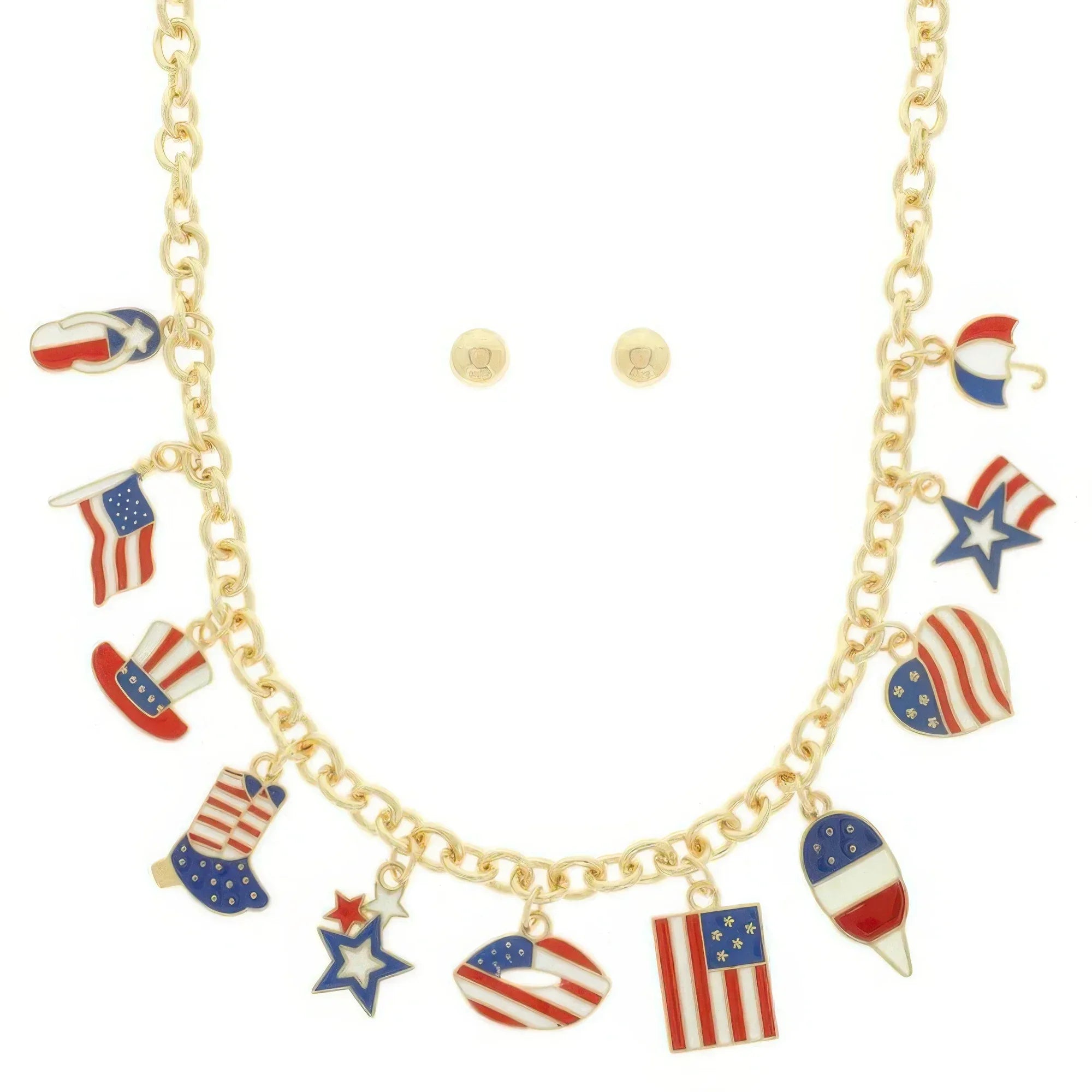 Americana Theme Charm Necklace Set Secondary image