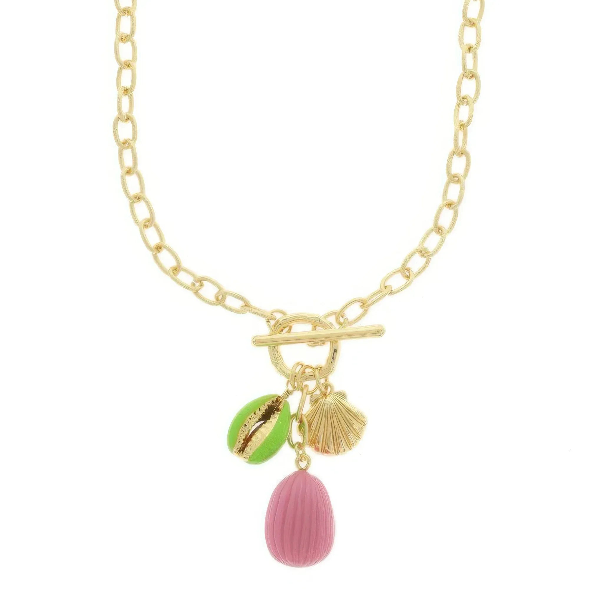 Seashell Theme Enamel Charm Necklace | Mixtshop LLC