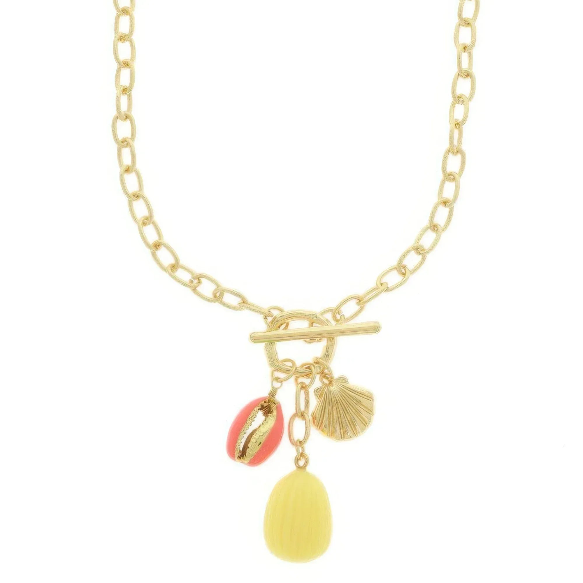 Seashell Theme Enamel Charm Necklace | Mixtshop LLC