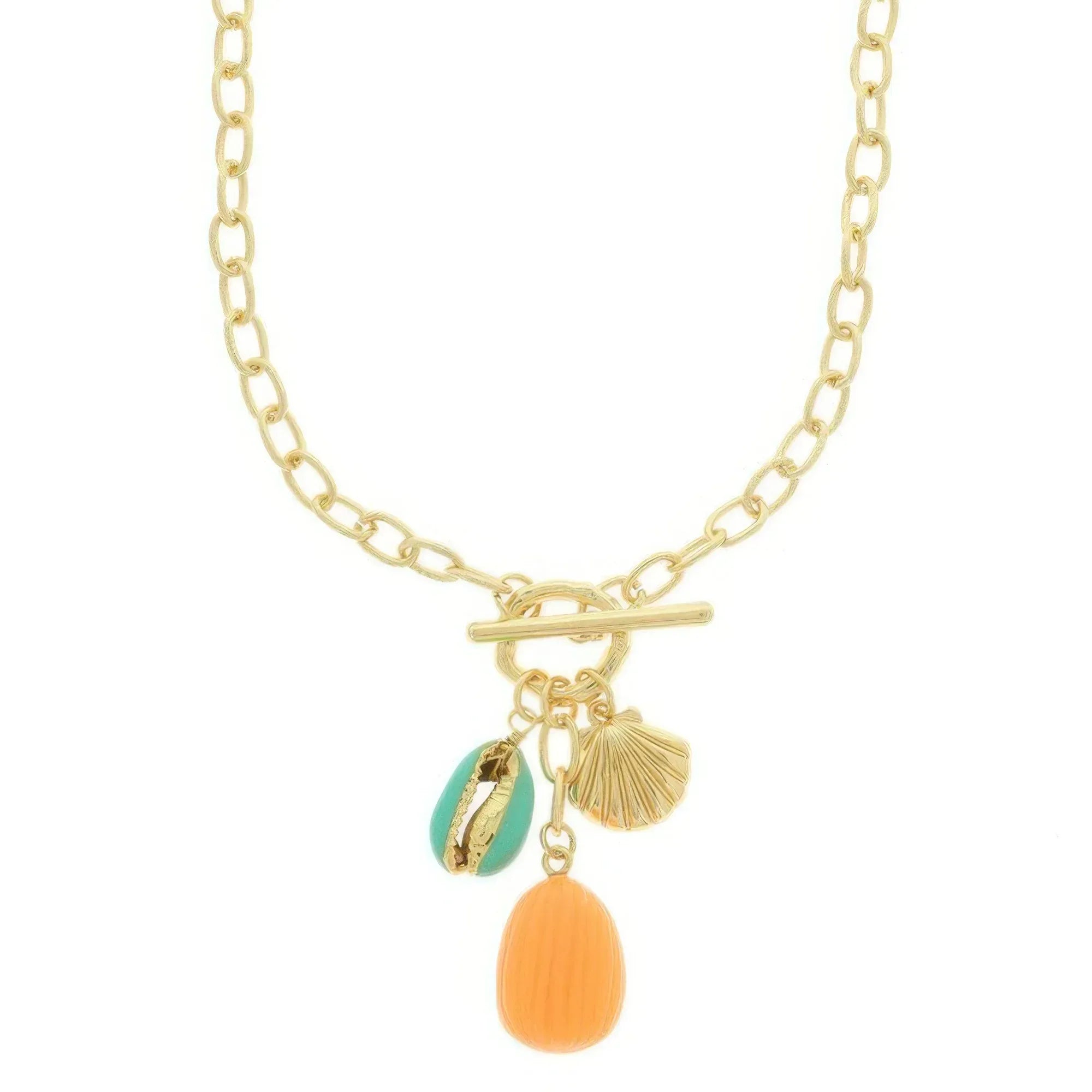 Seashell Theme Enamel Charm Necklace | Mixtshop LLC