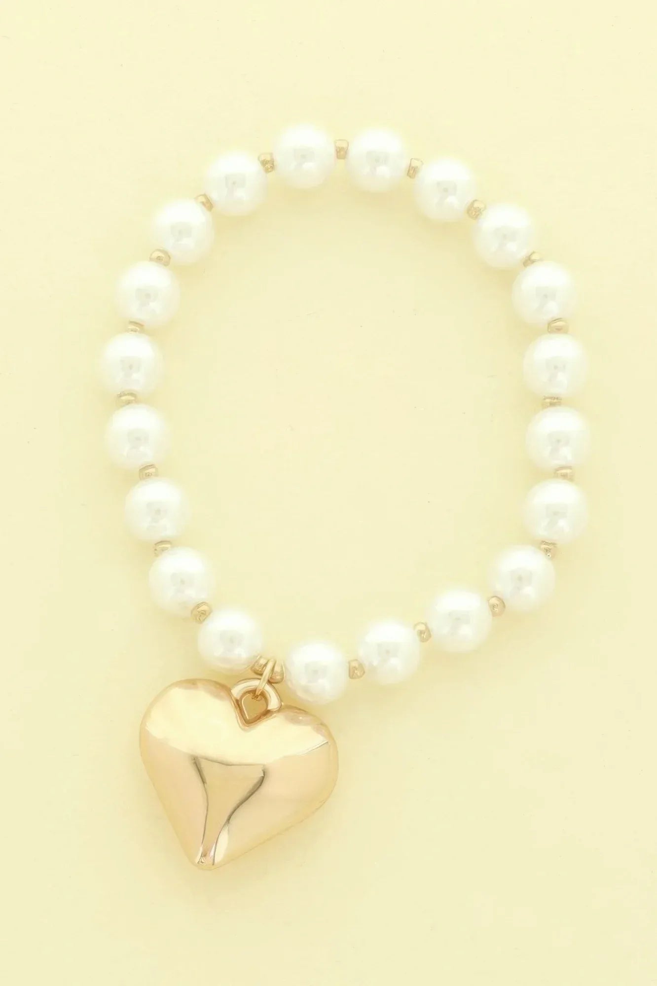 Puff Heart Charm Pearl Bracelet | Mixtshop LLC Main image