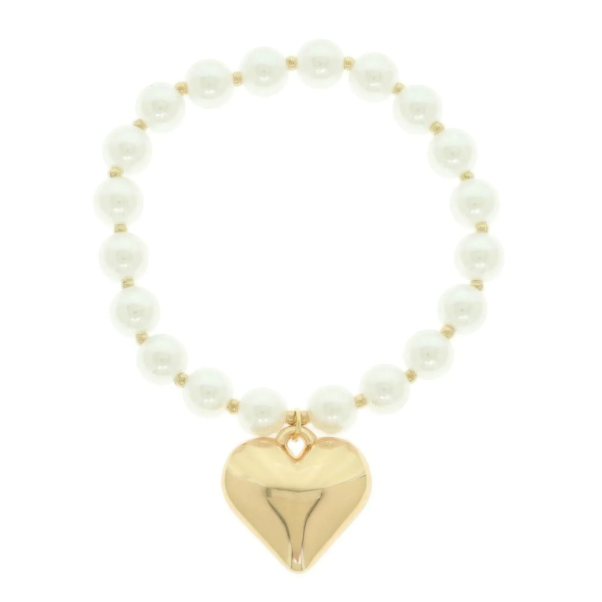 Puff Heart Charm Pearl Bracelet | Mixtshop LLC