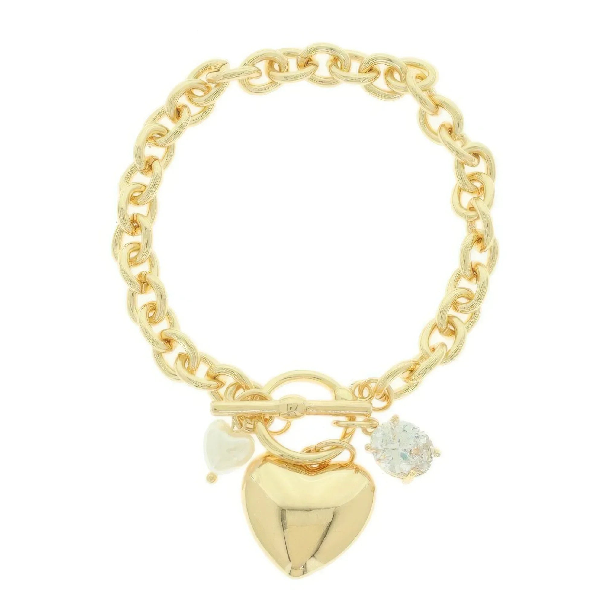 Heart Charm Toggle Chain Bracelet | Mixtshop LLC