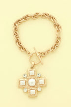 Cross Charm Toggle Chain Bracelet | Mixtshop LLC