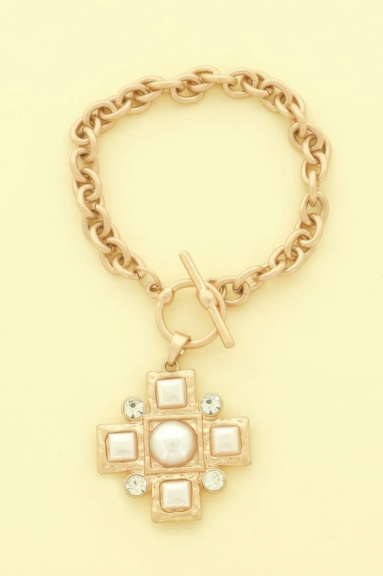 Cross Charm Toggle Chain Bracelet | Mixtshop LLC