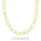 Gold Plated Textured Chain Necklace | Mixtshop LLC