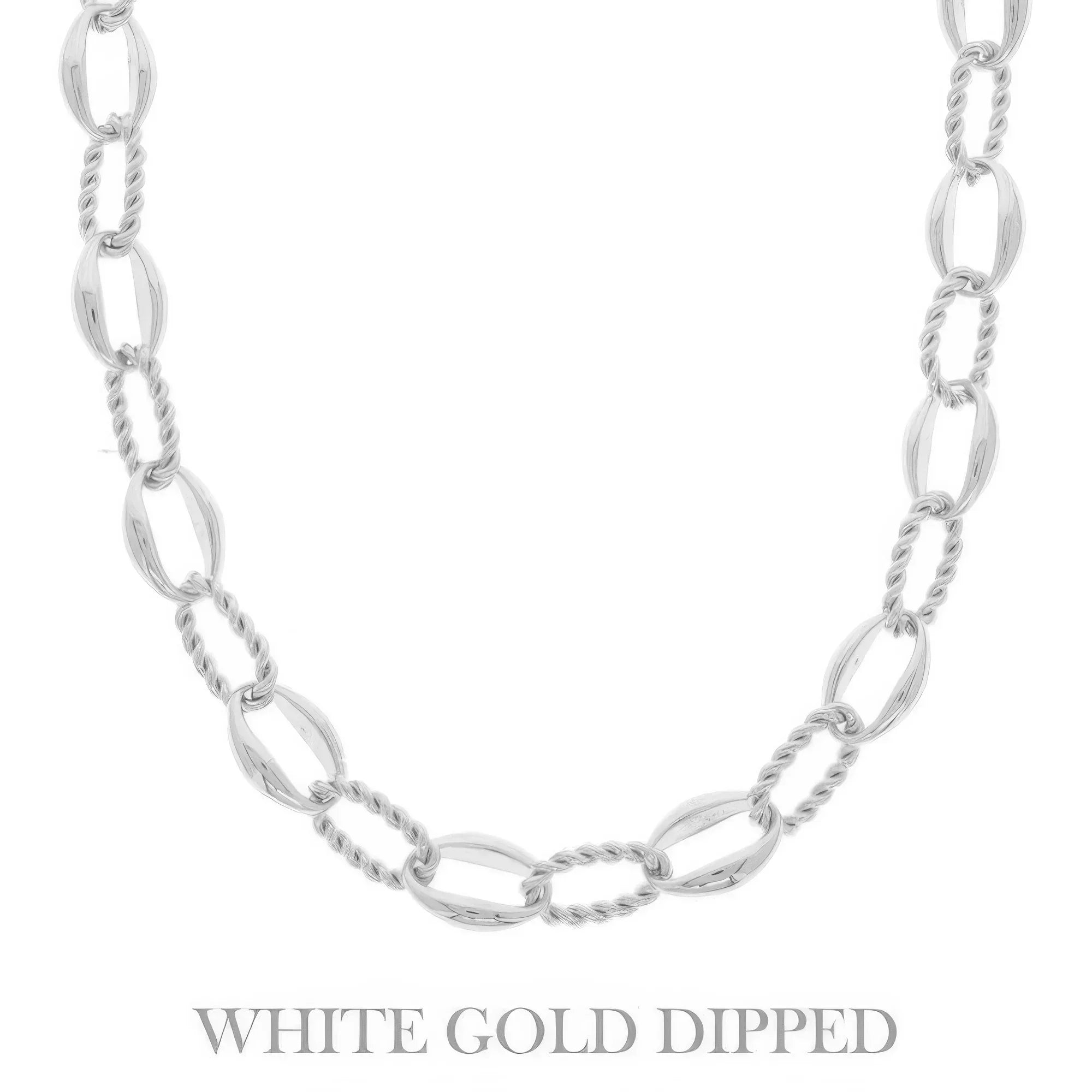 Gold Plated Textured Chain Necklace Secondary image