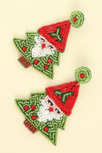 Christmas Santa Tree Post Earrings | Mixtshop LLC