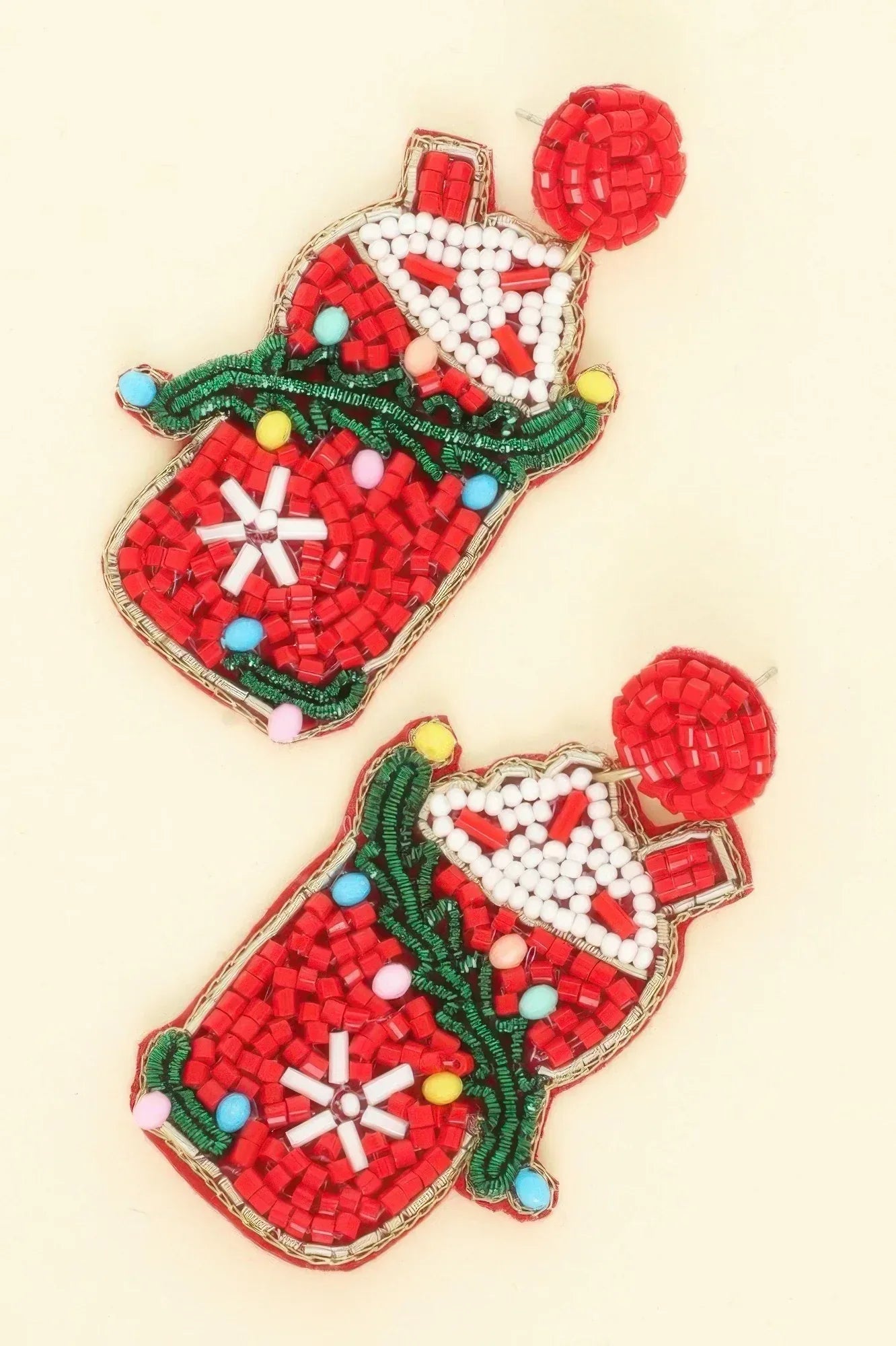 Christmas Santa's Cup Post Earrings | Mixtshop LLC Main image
