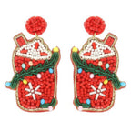 Christmas Santa's Cup Post Earrings | Mixtshop LLC