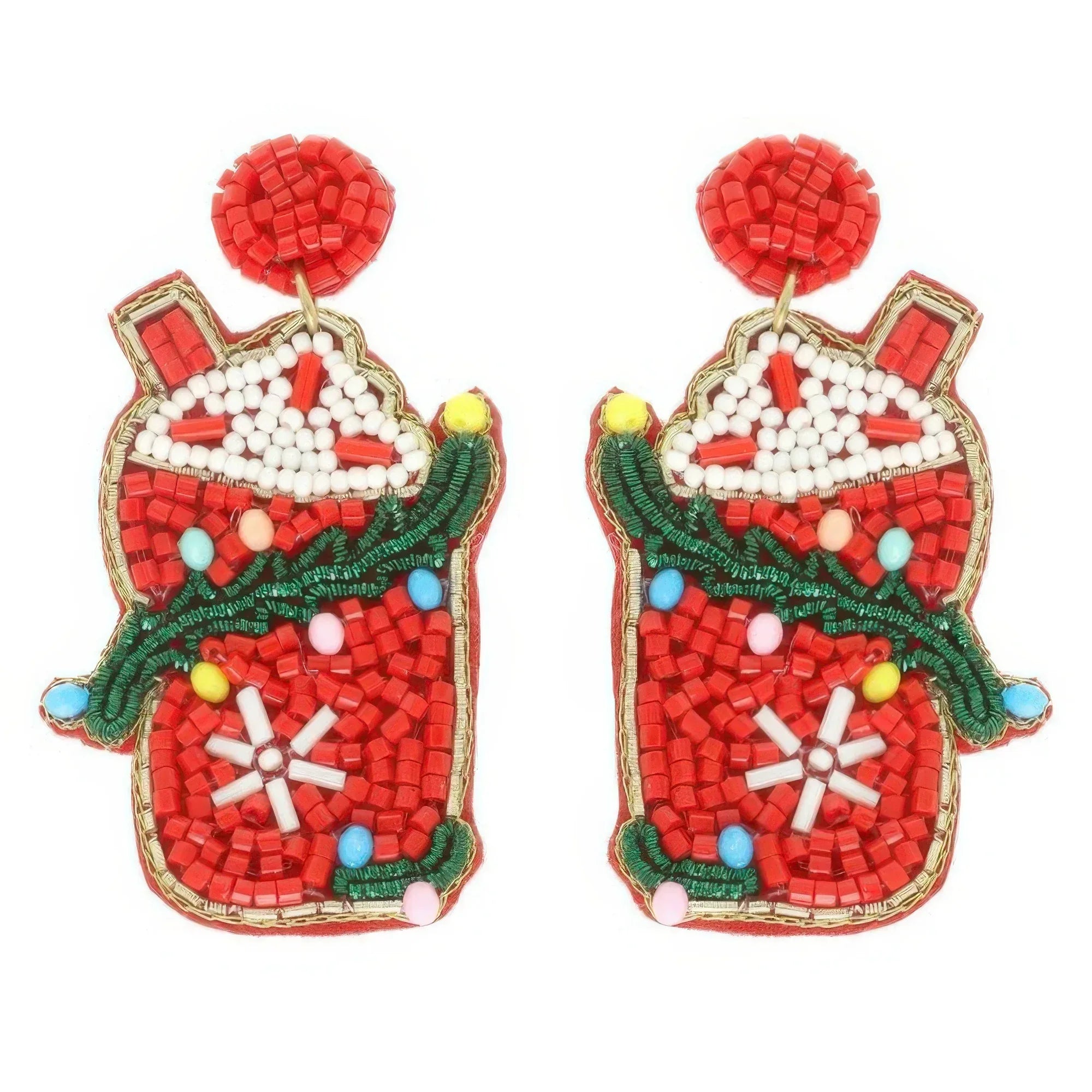 Christmas Santa's Cup Post Earrings | Mixtshop LLC