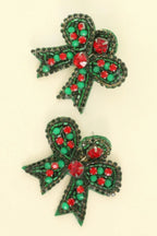 Christmas Bow Post Dangle Earrings | Mixtshop LLC