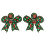 Christmas Bow Post Dangle Earrings | Mixtshop LLC