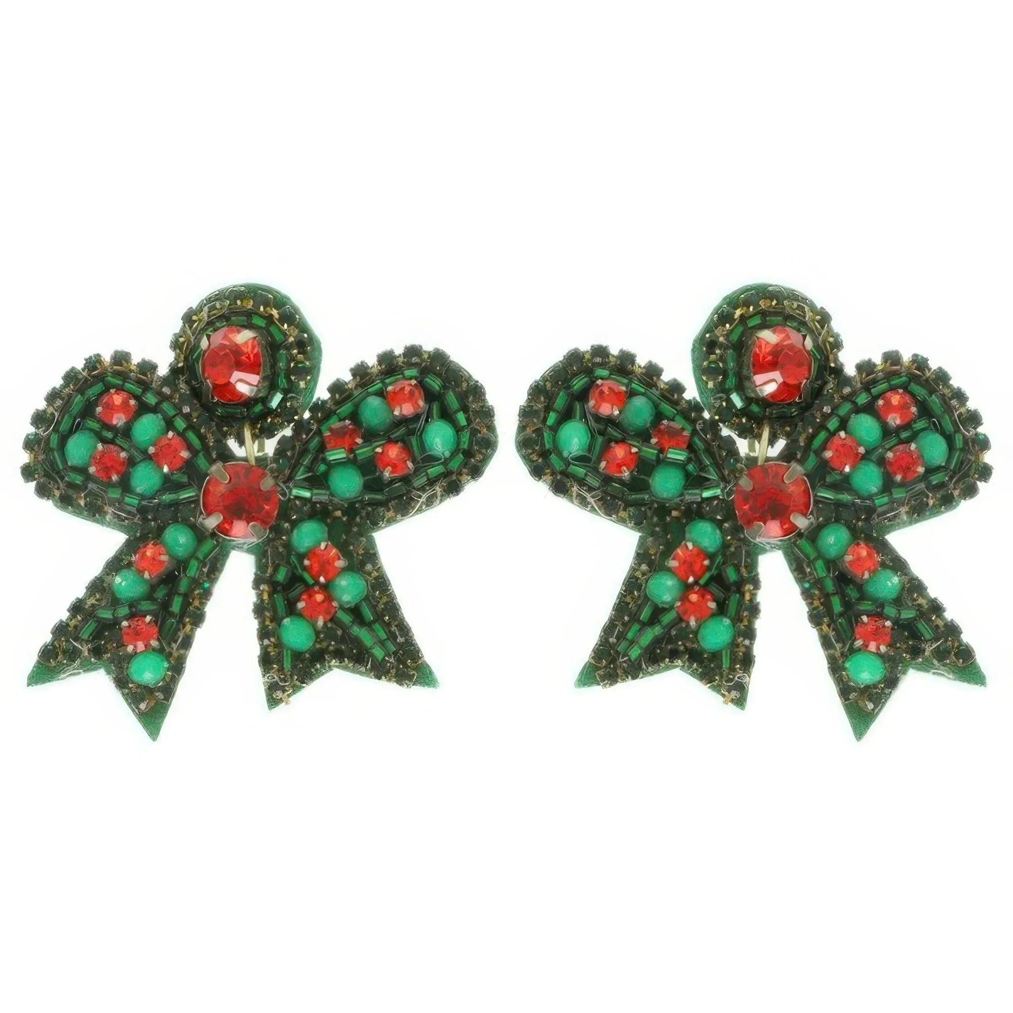 Christmas Bow Post Dangle Earrings | Mixtshop LLC