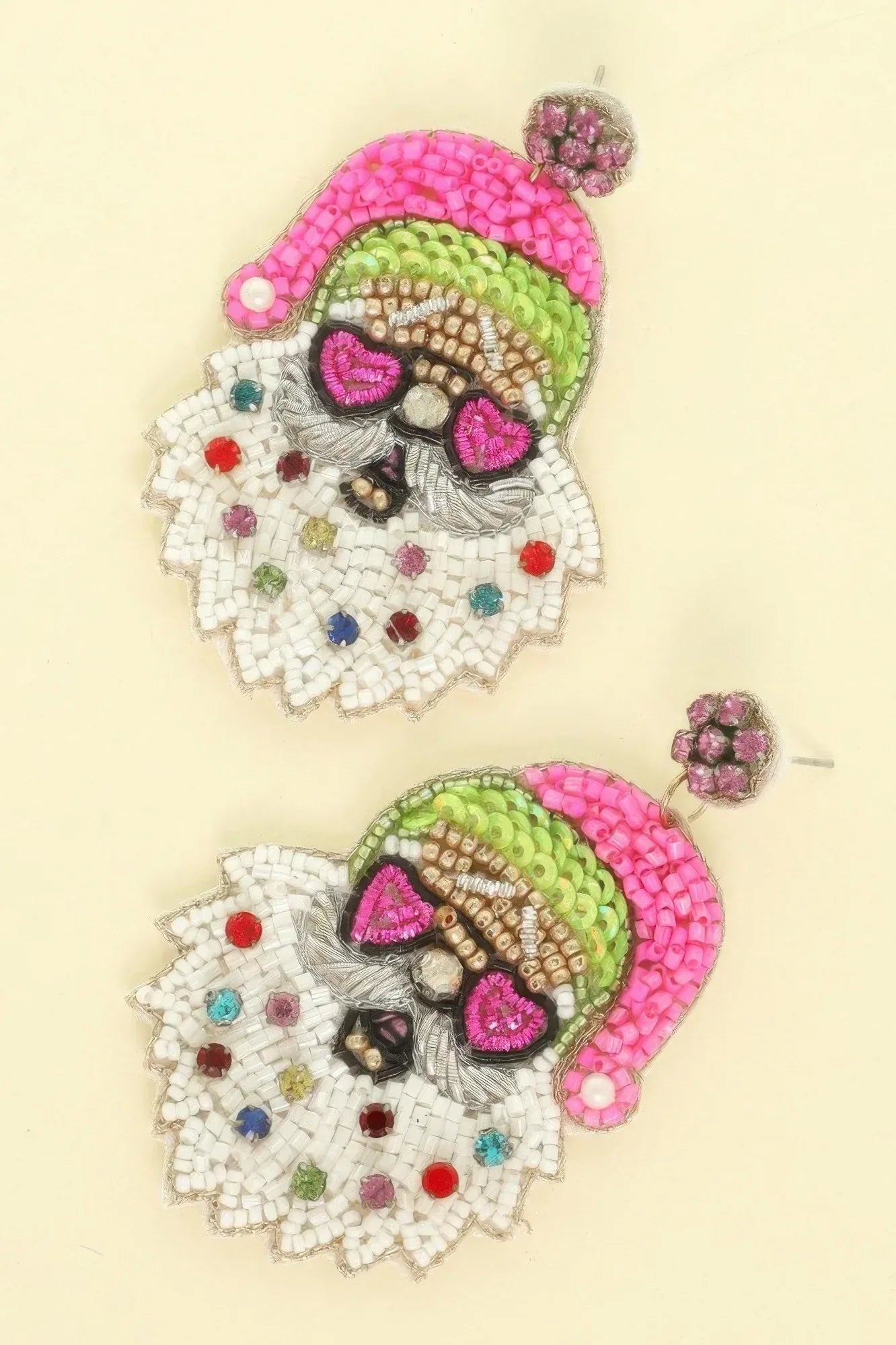 Christmas Santa With Heart Glasses Earrings | Mixtshop LLC